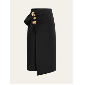 Elegant Black Skirt with Gold Accents